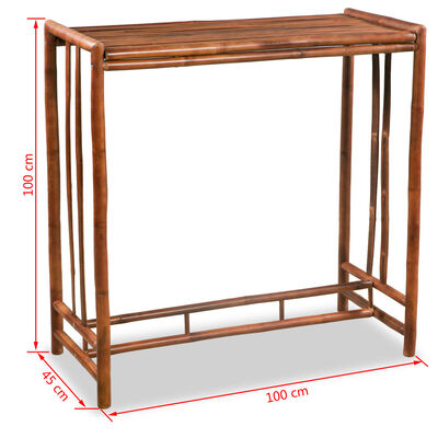 vidaXL Table de bar Bambou 100 x 45 x 100 cm Marron