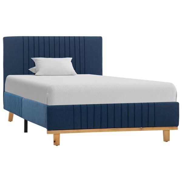 vidaXL Cadre de lit Bleu Tissu 100 x 200 cm