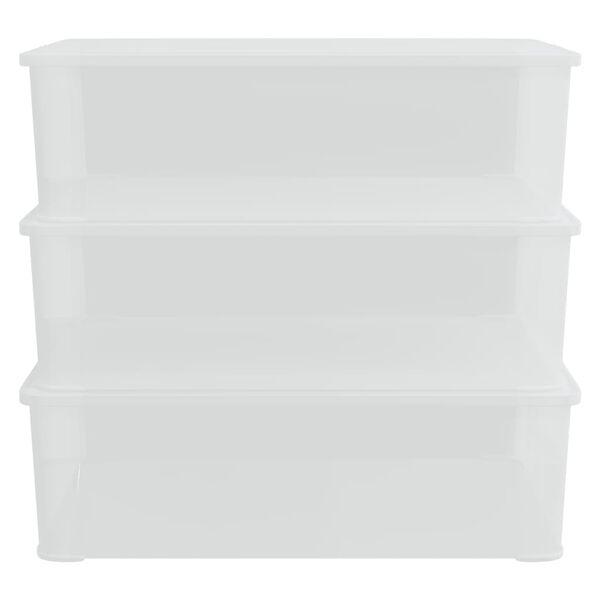 vidaXL Bo&icirc;tes de rangement en plastique 3 pcs 25 L empilables
