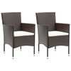 vidaXL Chaises &agrave; manger de jardin lot de 2 R&eacute;sine tress&eacute;e Marron