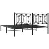 vidaXL Cadre de lit m&eacute;tal sans matelas avec t&ecirc;te de lit noir 150x200cm