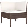 vidaXL Salon de jardin 5 pcs avec coussins r&eacute;sine tress&eacute;e marron