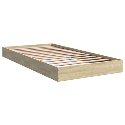 vidaXL Cadre de lit sans matelas chêne sonoma 100x200 cm