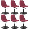 vidaXL Chaises pivotantes &agrave; manger lot de 6 Rouge bordeaux Velours