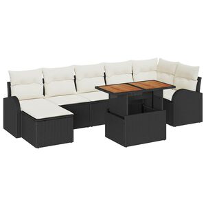 vidaXL Ensemble de canap&eacute; de jardin 8 pc Noir Poly rotin