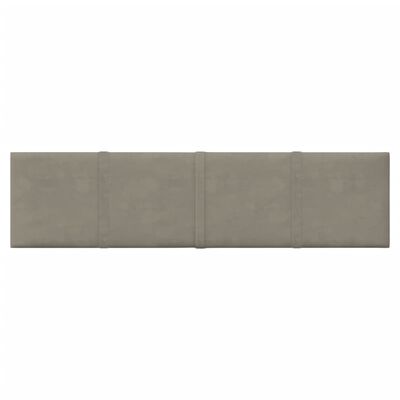 vidaXL Panneaux muraux 12 pcs Gris clair 60x15 cm Velours 1,08 m²