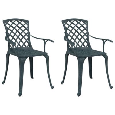 vidaXL Chaises de jardin lot de 2 vert aluminium coulé