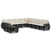 vidaXL Ensemble de canap&eacute; de jardin 11 pc Noir et blanc cr&egrave;me
