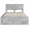 vidaXL Cadre de lit Gris B&eacute;ton 135 x 190 cm Bois d'ing&eacute;nierie