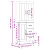 vidaXL Buffet haut Sonoma gris 69,5x34x180 cm Bois d'ing&eacute;nierie
