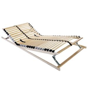 vidaXL Sommier &agrave; lattes Marron 70 x 190 cm Bois de h&ecirc;tre massif