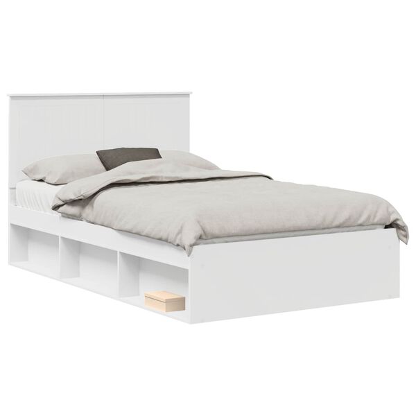 vidaXL Cadre de lit Blanc 120 x 190 cm Bois de pin massif