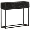 vidaXL Table console noir 90x30x76 cm bois massif de manguier et fer