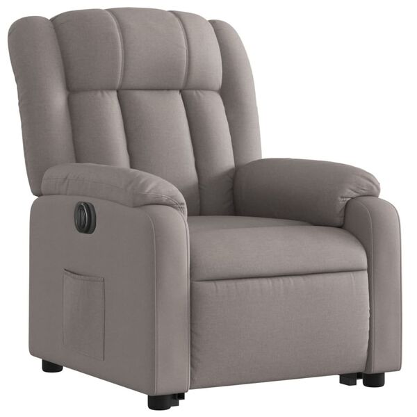 vidaXL Fauteuil inclinable &eacute;lectrique taupe tissu