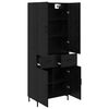 vidaXL Haut Armoire Ch&ecirc;ne noir 69,5 x 34 x 180 cm Bois d'ing&eacute;nierie