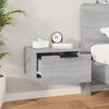 vidaXL Table de chevet murale Sonoma gris 34x30x20 cm