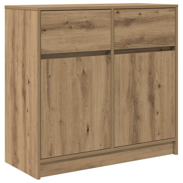 vidaXL Buffet avec tiroir ch&ecirc;ne artisanal 80x34x76cm bois d'ing&eacute;nierie