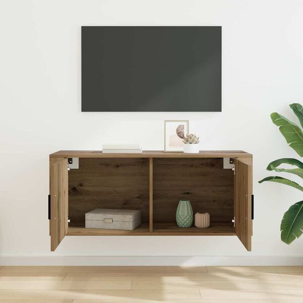 vidaXL Meuble TV mural Ch&ecirc;ne artisanal 100 x 34,5 x 40 cm