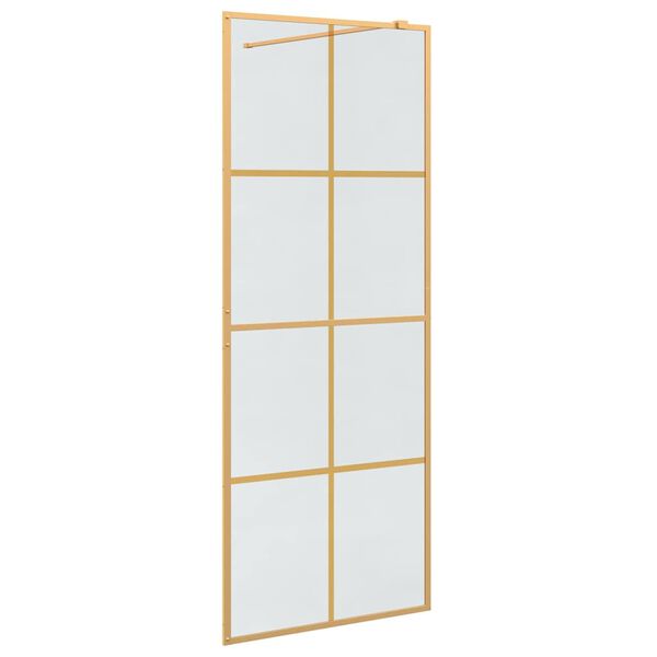 vidaXL Mur de Douche &agrave; L'Italienne Dor&eacute; 80 x 195 cm verre tremp&eacute;