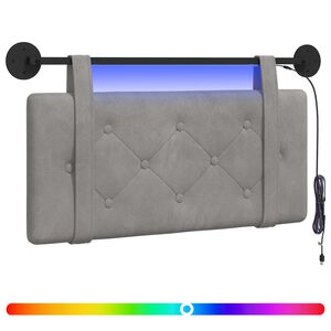 vidaXL T&ecirc;te de lit suspendue Gris clair Velours