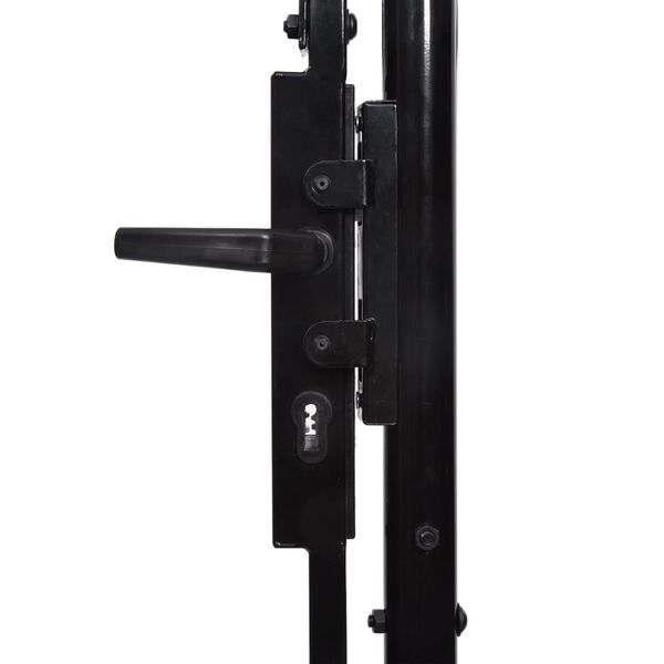 vidaXL Portail de jardin avec dessus arqu&eacute; Acier 1,75 x 5 m Noir