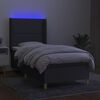vidaXL Sommier &agrave; lattes de lit matelas LED Gris fonc&eacute; 90x190cm Tissu