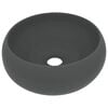 vidaXL Lavabo rond de luxe Gris fonc&eacute; mat 40x15 cm C&eacute;ramique