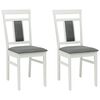 vidaXL Chaise de salle &agrave; manger 2 pc Bois de Caoutchouc Massif
