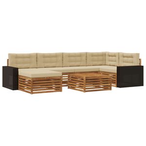 vidaXL Ensemble de canap&eacute;s d'ext&eacute;rieur 7 pcs Naturel et Beige