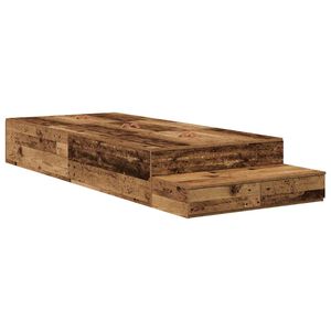vidaXL Cadre de lit avec rangement Bois Ancien 75 cm Bois d'ing&eacute;nierie