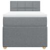 vidaXL Sommier &agrave; lattes de lit et matelas Gris clair 90x190 cm Tissu