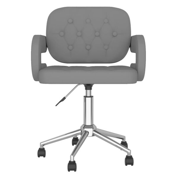 vidaXL Chaise pivotante de salle &agrave; manger Gris Similicuir