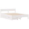 vidaXL Cadre de lit sans matelas blanc 140x190 cm bois de pin massif