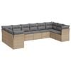 vidaXL Salon de jardin avec coussins 10 pcs beige r&eacute;sine tress&eacute;e
