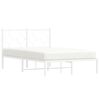 vidaXL Cadre de lit m&eacute;tal sans matelas et t&ecirc;te de lit blanc 120x200 cm