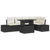 vidaXL Ensemble de canap&eacute; de jardin avec coussin 6 pcs Noir Poly rotin