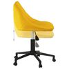 vidaXL Chaise pivotante de salle à manger Jaune moutarde Velours