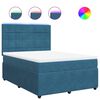 vidaXL Sommier &agrave; lattes de lit et matelas bleu 160x200 cm velours