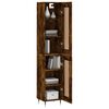 vidaXL Buffet haut Ch&ecirc;ne fum&eacute; 34,5x34x180 cm Bois d'ing&eacute;nierie