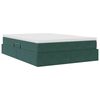 vidaXL Lit avec rangement et matelas Vert fonc&eacute; 140 x 190 cm Velours