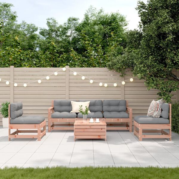vidaXL Salon de jardin 6 pcs avec coussins bois massif Douglas