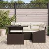 vidaXL Ensemble de canap&eacute; de jardin avec coussin 5 pcs Marron et Cr&egrave;me
