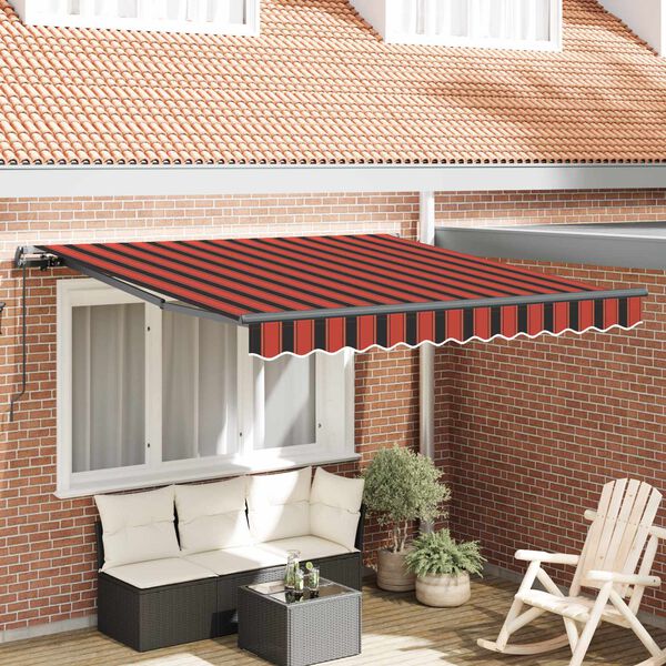 vidaXL Auvent R&eacute;tractable orange et marron 300 x 250 cm