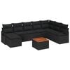 vidaXL Ensemble de canap&eacute; de jardin 9 pc Noir polyrotin