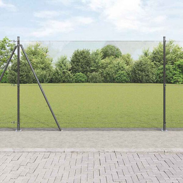 vidaXL Poteau de cl&ocirc;ture. Gris 25 x 1,4 m (grillage 12 x 12 mm)