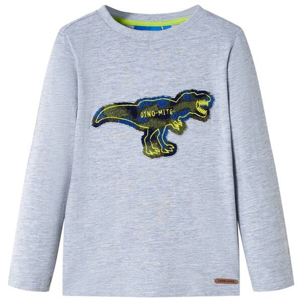 T-shirt enfants &agrave; manches longues m&eacute;lang&eacute; gris 116