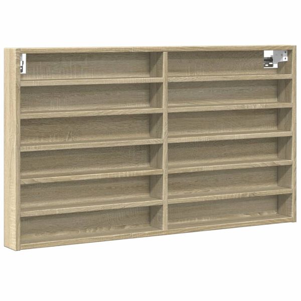 vidaXL Armoire &agrave; vitrine ch&ecirc;ne sonoma 100x8,5x58 cm bois d'ing&eacute;nierie