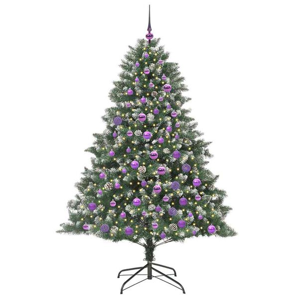 vidaXL Sapin de Noël artificiel Vert 180 cm PVC, plastique et acier