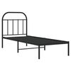 vidaXL Cadre de lit m&eacute;tal sans matelas avec t&ecirc;te de lit noir 75x190 cm