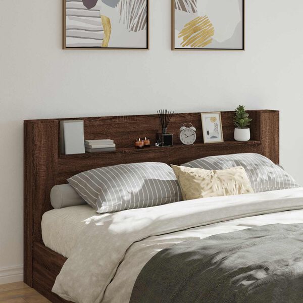 vidaXL T&ecirc;te de lit Ch&ecirc;ne brun 200 x 16,5 x 103,5 cm Bois d'ing&eacute;nierie